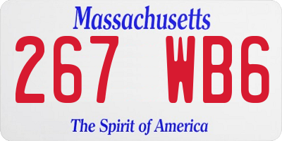 MA license plate 267WB6