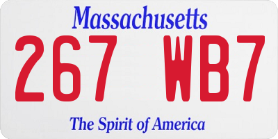 MA license plate 267WB7