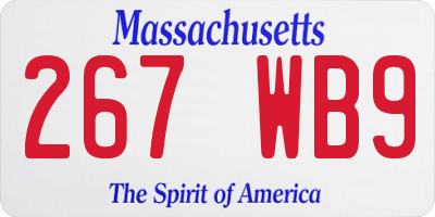 MA license plate 267WB9