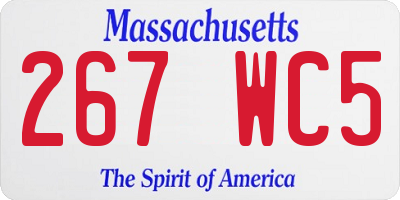 MA license plate 267WC5