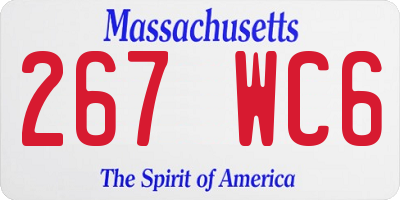 MA license plate 267WC6