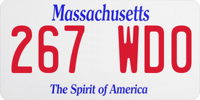MA license plate 267WD0