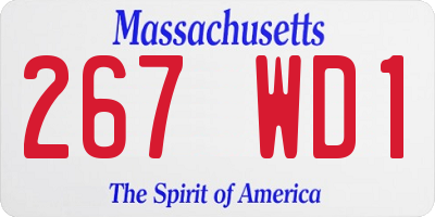 MA license plate 267WD1