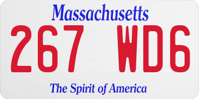 MA license plate 267WD6