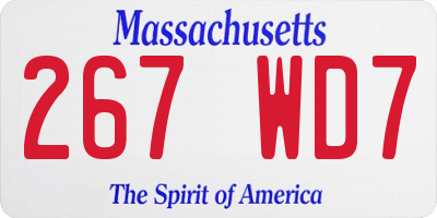 MA license plate 267WD7