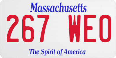 MA license plate 267WE0