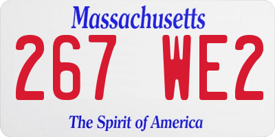 MA license plate 267WE2