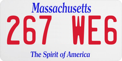 MA license plate 267WE6
