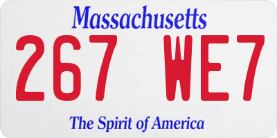 MA license plate 267WE7