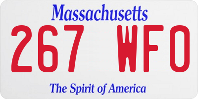 MA license plate 267WF0