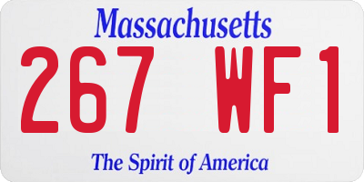MA license plate 267WF1