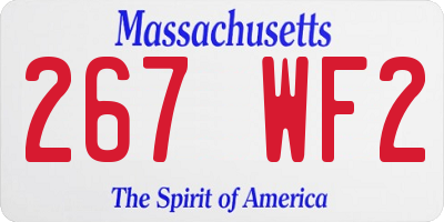 MA license plate 267WF2