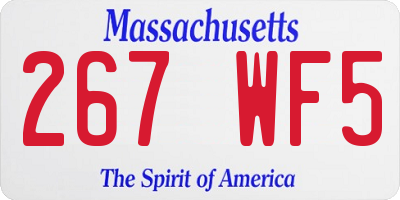 MA license plate 267WF5