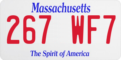 MA license plate 267WF7