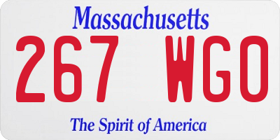 MA license plate 267WG0