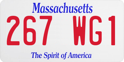 MA license plate 267WG1