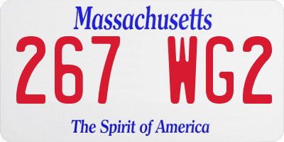 MA license plate 267WG2