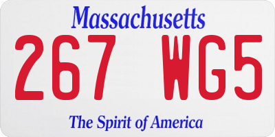 MA license plate 267WG5