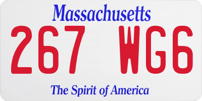 MA license plate 267WG6