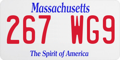 MA license plate 267WG9