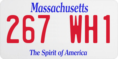 MA license plate 267WH1