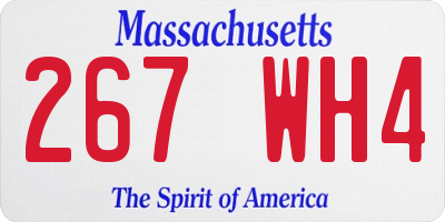 MA license plate 267WH4