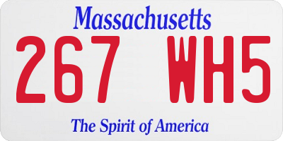 MA license plate 267WH5
