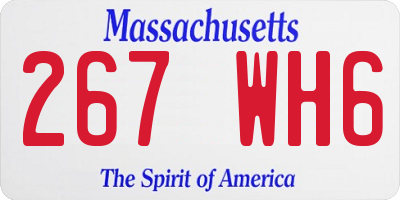 MA license plate 267WH6