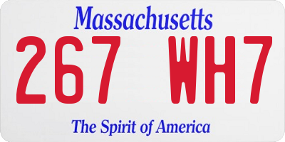 MA license plate 267WH7