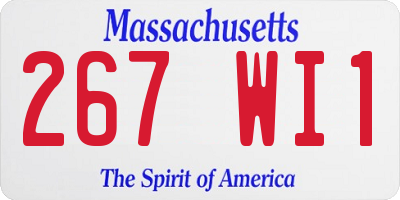 MA license plate 267WI1
