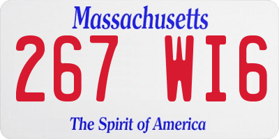MA license plate 267WI6