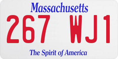 MA license plate 267WJ1