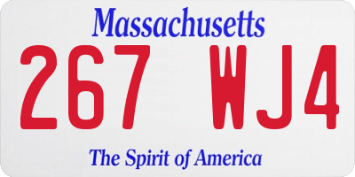 MA license plate 267WJ4