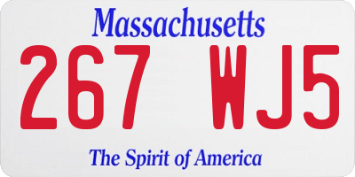 MA license plate 267WJ5