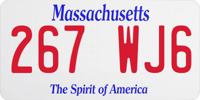 MA license plate 267WJ6