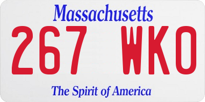 MA license plate 267WK0