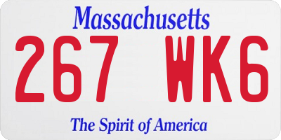 MA license plate 267WK6