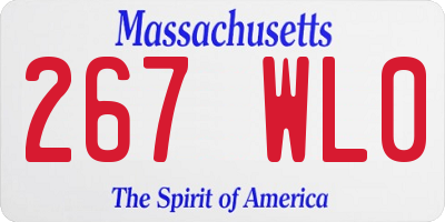 MA license plate 267WL0