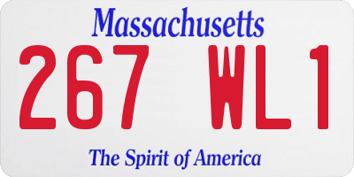 MA license plate 267WL1