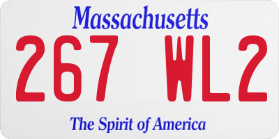 MA license plate 267WL2