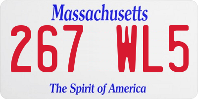 MA license plate 267WL5