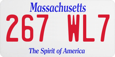MA license plate 267WL7
