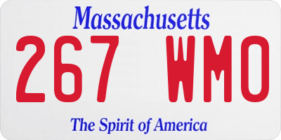 MA license plate 267WM0