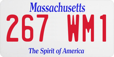 MA license plate 267WM1