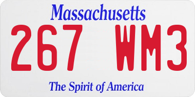 MA license plate 267WM3