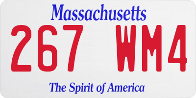 MA license plate 267WM4