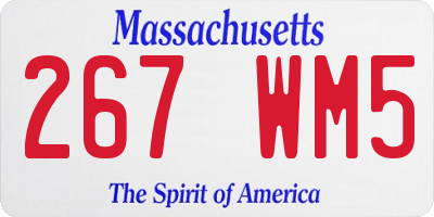 MA license plate 267WM5