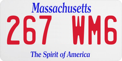 MA license plate 267WM6