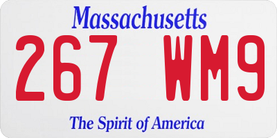 MA license plate 267WM9