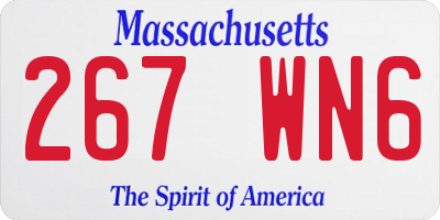MA license plate 267WN6
